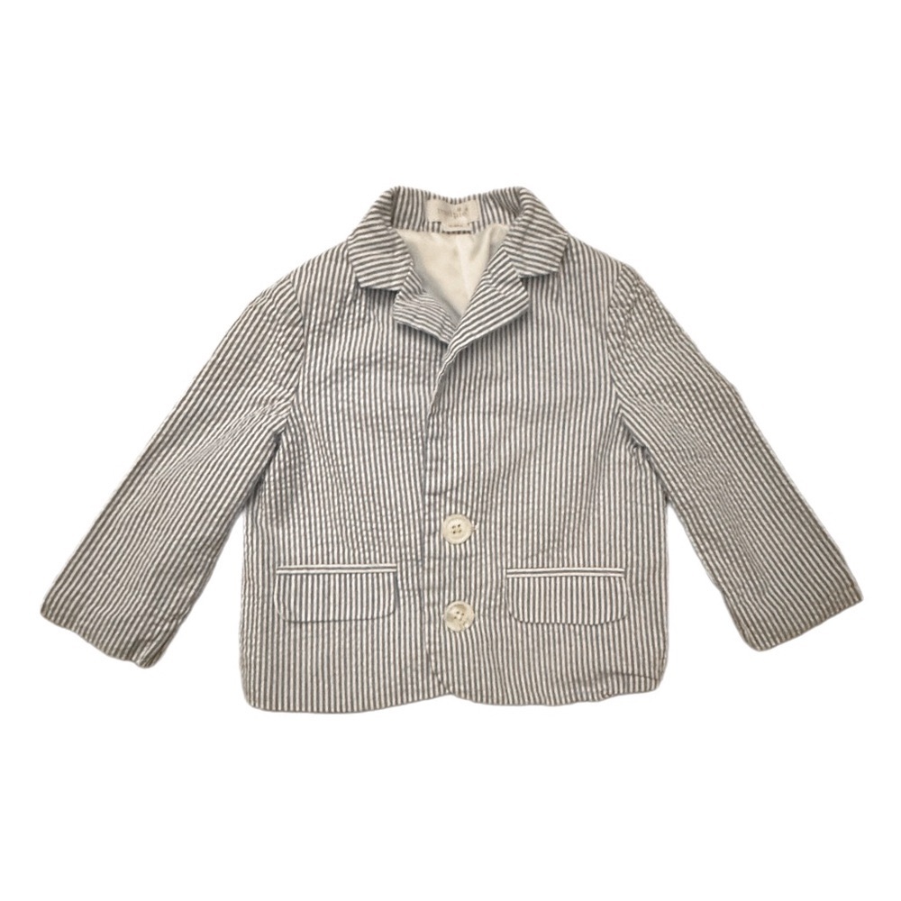 blue & white striped Mud Pie blazer | blue striped baby buttonn up jacket